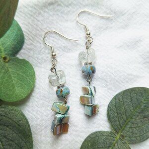 Mother of Pearl Coastal Earrings, Elegant Shell Earrings, Summer Bohemian